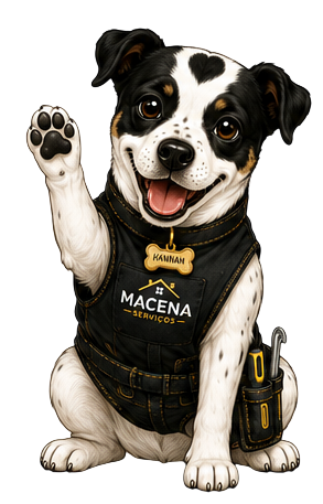 Hannah, mascote da Macena Serviços