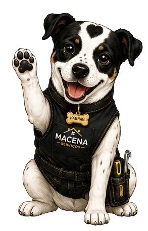 Hannah, mascote da Macena Serviços